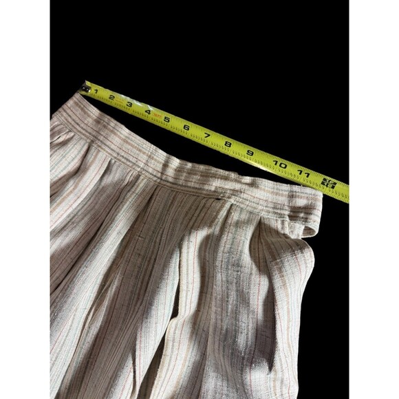 Vintage Cleveland 70s high waisted Wide Leg Slub cotton Striped Pants size 5 - Picture 4 of 14